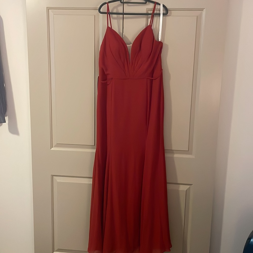 NWT: Never worn Azazie Adella bridesmaid dress in Rust